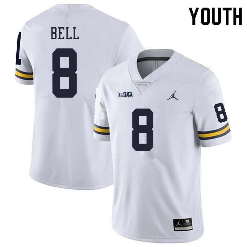 Youth #8 Ronnie Bell Michigan Wolverines College Football Jerseys Sale-White